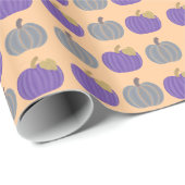 Lila und Grau Pumpkins Muster Wrapping Paper Geschenkpapier (Rolleneckpunkt)