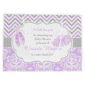 Lila und grau Zickzack Ballerina Danke Große Geschenktüte (Rückseite)