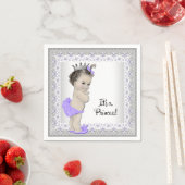 Lila und graue Babydusche Serviette (Beispiel)