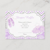 Lila und graue Ballerina Baby Diaper Raffle Begleitkarte (Vorderseite)