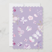 Lila und graue Elephant Baby Dusche Dekoration Einladung (Rückseite)