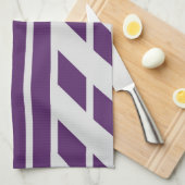 Lila und graue geometrische Küchentücher, Monogram Geschirrtuch (Viertel Falte)