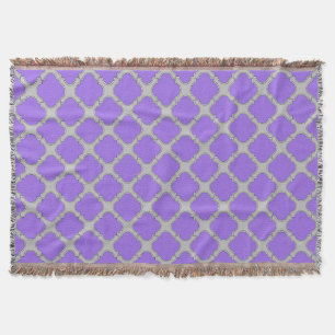 Lila und graue Quatrefolie Decke