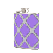 Lila und graue Quatrefolie Flachmann (Links)