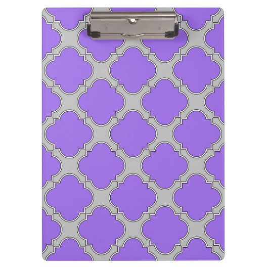 Lila und graue Quatrefolie Klemmbrett (Vorderseite)