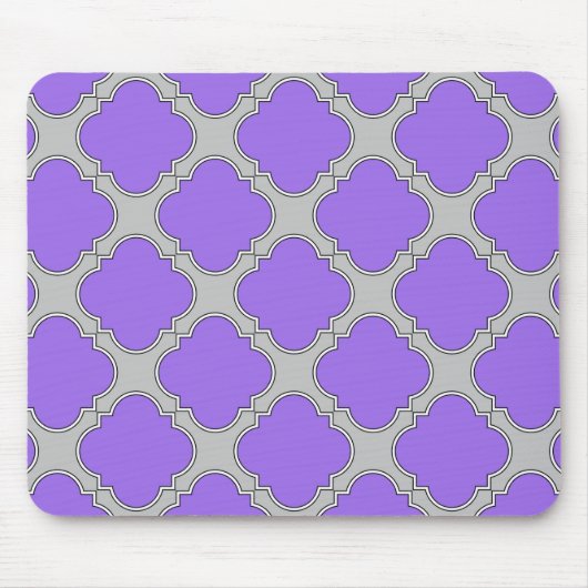 Lila und graue Quatrefolie Mousepad (Vorne)