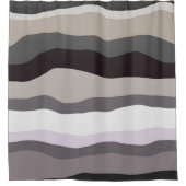 Lila und graue Streifen Duschvorhang (Vorderseite)
