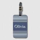 Lila und graue Streifen Gepäckanhänger (Vorderseite Vertikal)