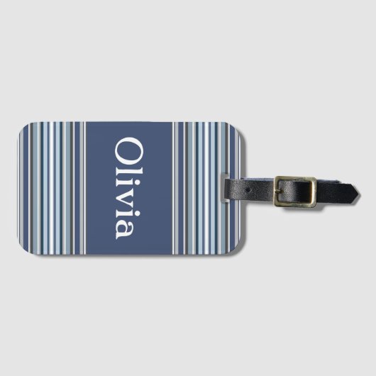 Lila und graue Streifen Gepäckanhänger (Vorderseite (Horizontal))