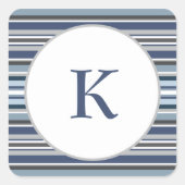 Lila und graue Streifen Quadratischer Aufkleber (Vorderseite)