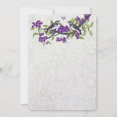 Lila und graue Vintage Liebesgeburten Einladung (Rückseite)