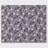 Lila und grauer Cartoon Fledermäuse Polka Dots Hal Geschenkpapier (Flach)