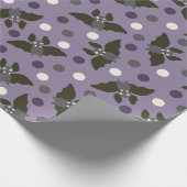 Lila und grauer Cartoon Fledermäuse Polka Dots Hal Geschenkpapier (Ecke)