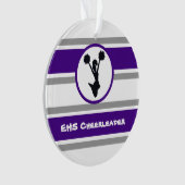 Lila und grauer Cheerleader Foto Ornament (Vorderseite)