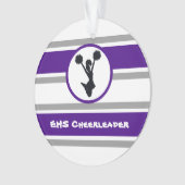 Lila und grauer Cheerleader Foto Ornament (Vorderseite)