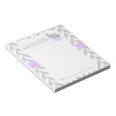 Lila und grauer Elefant | Babydusche - Beratung Notizblock (angewinkelt)