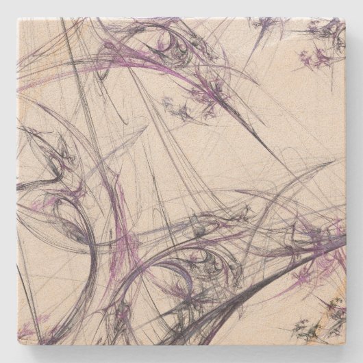 Lila und grauer Fraktal Square Untersetzer (Vorderseite)