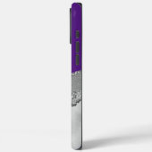 Lila und grauer Glitzer Case-Mate iPhone Hülle (Rückseite / Links)