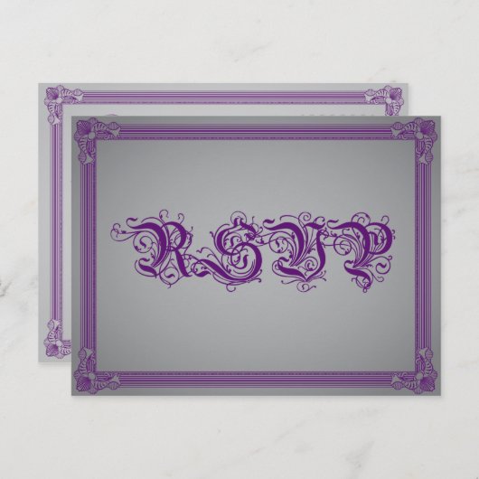 Lila und graues Poster UAWG mit Getränkekarte Einladungspostkarte (Vorne/Hinten)