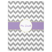 Lila und graues Zickzack gestreiftes Klemmbrett (Rückseite)