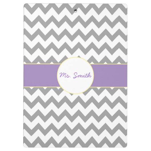 Lila und graues Zickzack gestreiftes Klemmbrett (Rückseite)