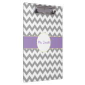 Lila und graues Zickzack gestreiftes Klemmbrett (Rechts)