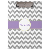 Lila und graues Zickzack gestreiftes Klemmbrett (Vorderseite)