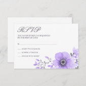 Lila und graufarbene Blumenhochzeit RSVP (Vorne/Hinten)