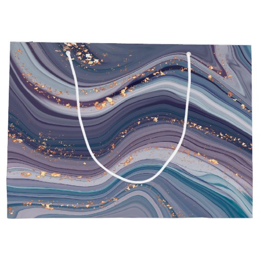 Lila- und Graukornmarmor Große Geschenktüte (Rückseite)