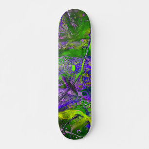 Lila und grün Abstrakt Skateboard