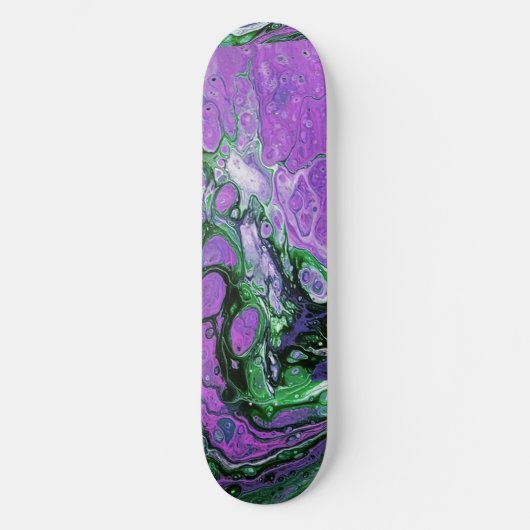 Lila und grün abstrakt skateboard (Vorderseite)