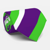 [Lila und grün] Fettstreifen Krawatte (Gerollt)