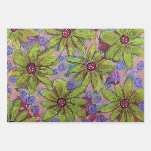 Lila und grün geschenkpapier set (Vorderseite 3)