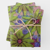 Lila und grün geschenkpapier set (Beispiel)