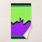 Lila und grün gezackter Geo Badhandtuch Set (Handtuch)