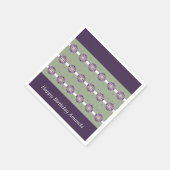 Lila und grün mit Blütenakzentuieren Serviette (Ecke)