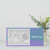 Lila und grün schattiert dankeskarte (Stehend Vorderseite)