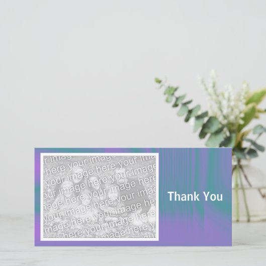Lila und grün schattiert dankeskarte (Stehend Vorderseite)