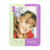 Lila und grün vermissen Sie Oma Foto Magnet (Vertikal)