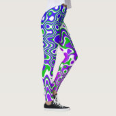 [Lila und grün] Wirbel Op-Art-Leggings Leggings (Rechts)