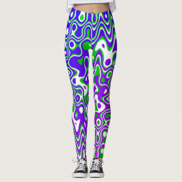 [Lila und grün] Wirbel Op-Art-Leggings Leggings