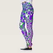 [Lila und grün] Wirbel Op-Art-Leggings Leggings (Links)