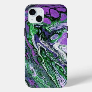 Lila und grüne abstrakte Farbe Case-Mate iPhone Hülle