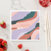 Lila und grüne Abstrakte Kunstmalerei Serviette (Beispiel)