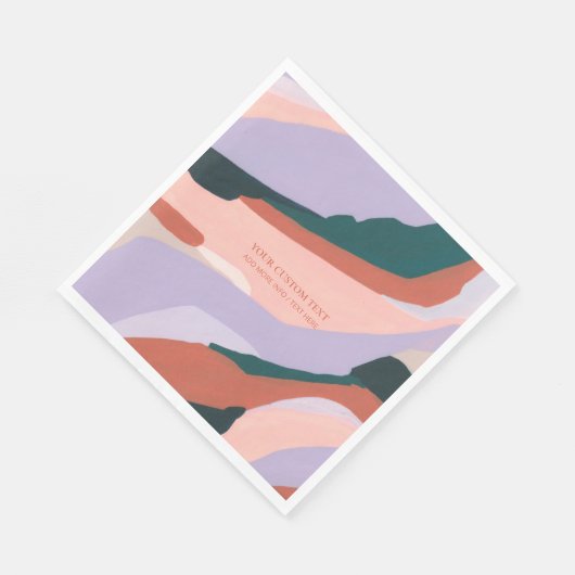 Lila und grüne Abstrakte Kunstmalerei Serviette (Ecke)