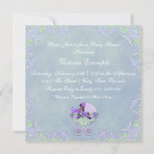 Lila und grüne afrikanische Babydusche Einladung (Rückseite)