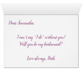 Lila und grüne Aquarellfarben Blätter Bridesmaid (Innenansicht Horizontal (Unten))