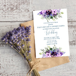 Lila und grüne Aquarellmesse Einladung