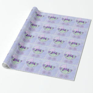 Lila und grüne Babyparty-Geschenkpapier Geschenkpapier