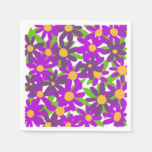 lila und grüne Blume Serviette (Vorderseite)